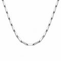 Silver Tone Chunky Interlocking Link Necklace Chain