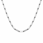 Silver Tone Chunky Interlocking Link Necklace Chain