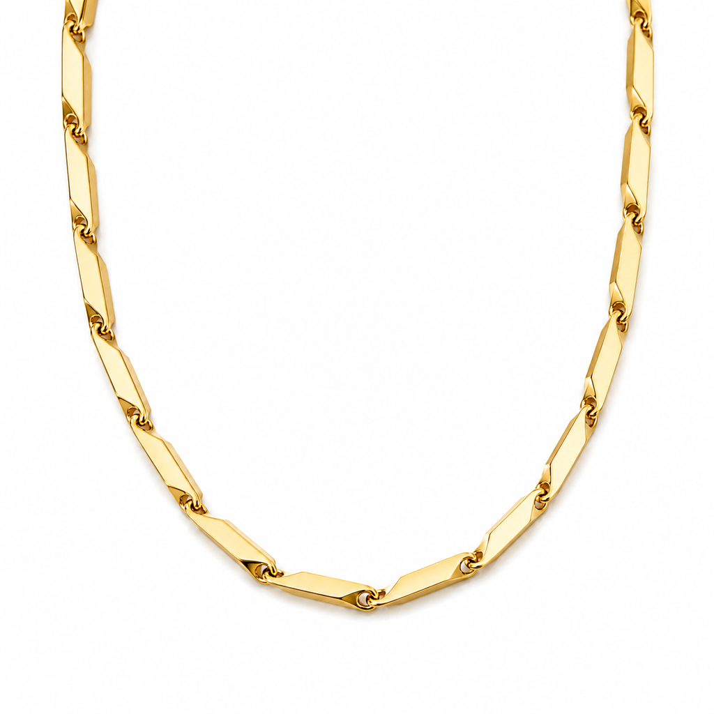Gold-Tone Leaf Link Chain Necklace for Women