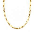 Gold-Tone Leaf Link Chain Necklace for Women