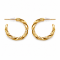 Gold-Tone Twisted Hoop Earrings for Women