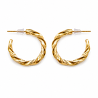 Gold-Tone Twisted Hoop Earrings for Women