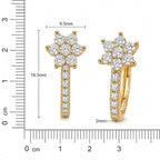 Gold-Tone Crystal Floral Drop Earrings for Women