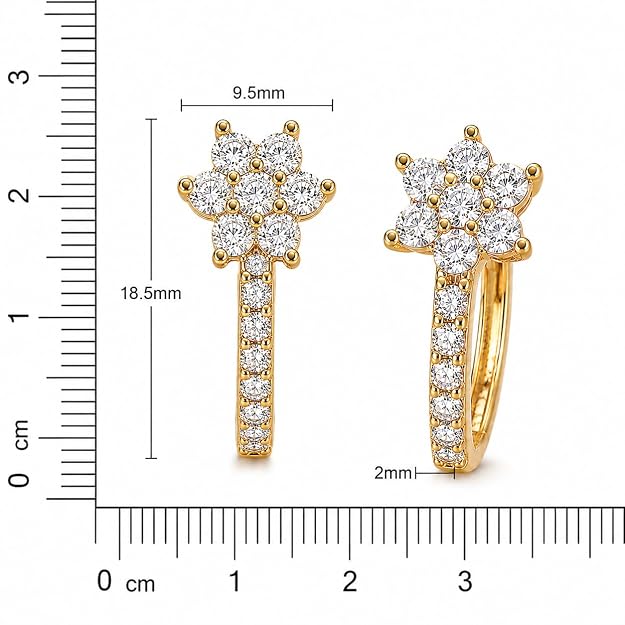 Gold-Tone Crystal Floral Drop Earrings for Women