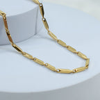 Gold-Tone Leaf Link Chain Necklace for Women