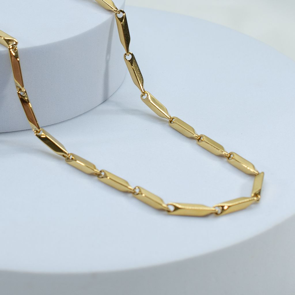 Gold-Tone Leaf Link Chain Necklace for Women
