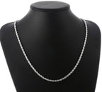 Silver Round Rope Chain Necklace for Men & Women