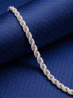 Silver Round Rope Chain Necklace for Men & Women