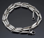 Silver Tone Chunky Interlocking Link Necklace Chain