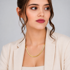 Gold Plated Herringbone Snake Chain Necklace for Women