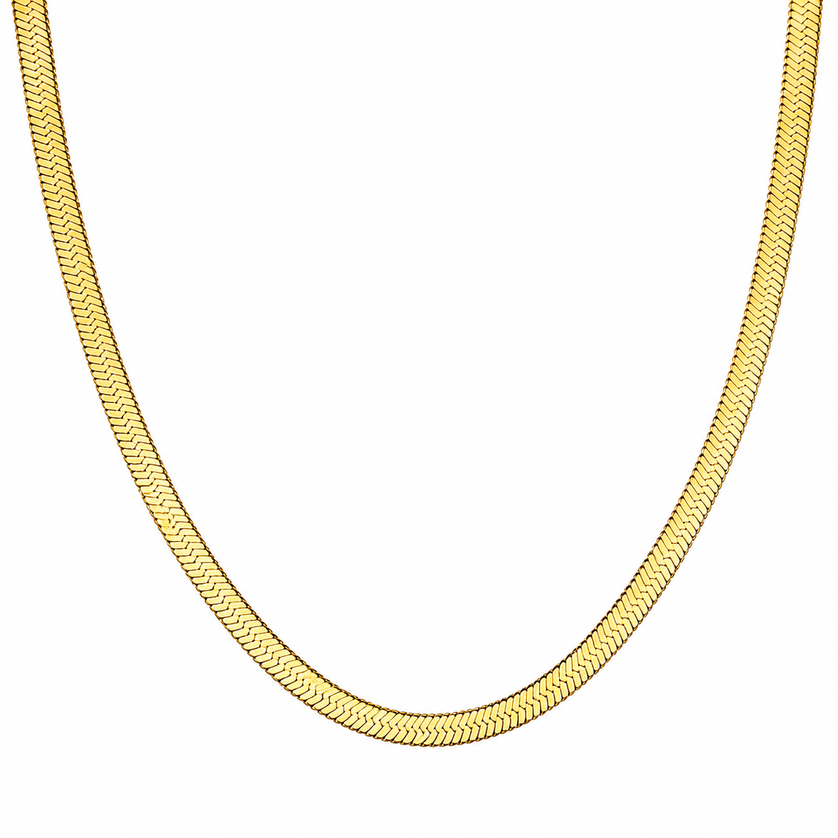 Gold Plated Herringbone Snake Chain Necklace for Women