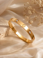 Gold Plated Crystal Charm Bracelet for Women