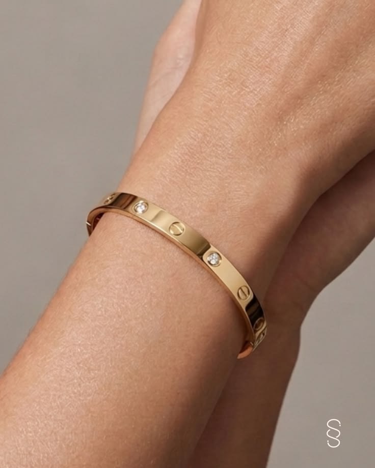 Gold Plated Crystal Charm Bracelet for Women