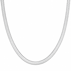 Silver Plated Herringbone Snake Chain Necklace for Women