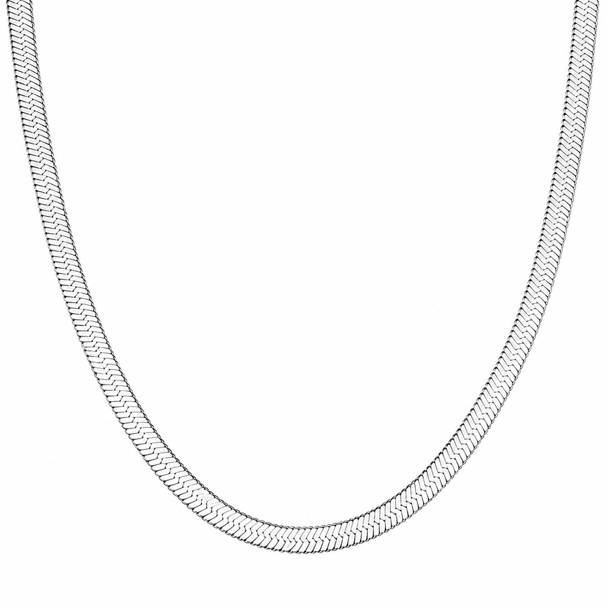 Silver Plated Herringbone Snake Chain Necklace for Women